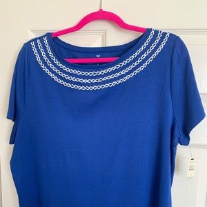 NWT TALBOTS BEADED TEE 1X